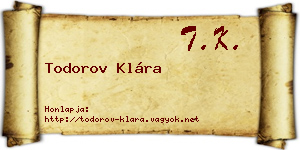 Todorov Klára névjegykártya